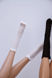 C023 Black/White Lace Handmade Doll Ankle Calf Socks For 12" Fashion Dolls Like Fashion Royalty Nu Face Poppy Parker