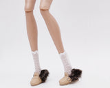 C023 Black/White Lace Handmade Doll Ankle Calf Socks For 12" Fashion Dolls Like Fashion Royalty Nu Face Poppy Parker