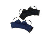 C024 Denim Bustier/Corset Top With Faux Leather Straps– Handmade for 12" Fashion Dolls Like Fashion Royalty, NuFace, Poppy Parker