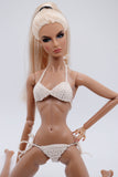 C028 Handmade Crochet Underwear Bikini Set Doll Clothes For 12" Fashion Dolls Like Fashion Royalty Poppy Parker