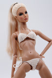 C028 Handmade Crochet Underwear Bikini Set Doll Clothes For 12" Fashion Dolls Like Fashion Royalty Poppy Parker