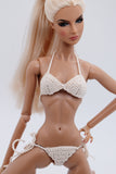 C028 Handmade Crochet Underwear Bikini Set Doll Clothes For 12" Fashion Dolls Like Fashion Royalty Poppy Parker