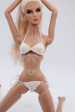 C028 Handmade Crochet Underwear Bikini Set Doll Clothes For 12" Fashion Dolls Like Fashion Royalty Poppy Parker