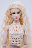 C030 Handmade Crochet Crop Top Doll Accessories For 12" Fashion Dolls Like Fashion Royalty Poppy Parker