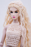 C030 Handmade Crochet Crop Top Doll Accessories For 12" Fashion Dolls Like Fashion Royalty Poppy Parker