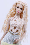 C030 Handmade Crochet Crop Top Doll Accessories For 12" Fashion Dolls Like Fashion Royalty Poppy Parker