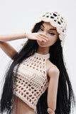 C034 Handmade Crochet Headscarf/Hat Doll Clothes For 12" Fashion Dolls Like Fashion Royalty Poppy Parker Nu Face Doll