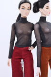 C041A Handmade Mesh Turtle Neck T-shirt  For 12" Dolls Like Fashion Royalty Nu face Poppy Parker Blythe Azone Momoko