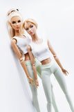C044  Handmade Doll Yoga Sport Tank Top Crop Top For 12" Fashion Dolls Like Poppy Parker Fashion Royalty NF Doll