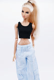 C044  Handmade Doll Yoga Sport Tank Top Crop Top For 12" Fashion Dolls Like Poppy Parker Fashion Royalty NF Doll