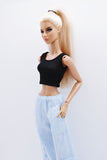 C044  Handmade Doll Yoga Sport Tank Top Crop Top For 12" Fashion Dolls Like Poppy Parker Fashion Royalty NF Doll