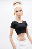 C045  Handmade Short Sleeve Yoga Sport Crop Top For 12" Fashion Dolls Like Poppy Parker Fashion Royalty NF Doll