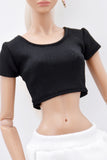 C045  Handmade Short Sleeve Yoga Sport Crop Top For 12" Fashion Dolls Like Poppy Parker Fashion Royalty NF Doll