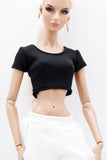 C045  Handmade Short Sleeve Yoga Sport Crop Top For 12" Fashion Dolls Like Poppy Parker Fashion Royalty NF Doll