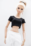 C045  Handmade Short Sleeve Yoga Sport Crop Top For 12" Fashion Dolls Like Poppy Parker Fashion Royalty NF Doll