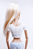 C045  Handmade Short Sleeve Yoga Sport Crop Top For 12" Fashion Dolls Like Poppy Parker Fashion Royalty NF Doll