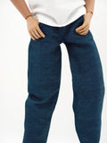 C052  Handmade Denim Straight Jeans Male Doll Pants For 12" Fashion Male Doll Figure FR Homme Fashion Royalty Nu Face
