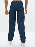 C052  Handmade Denim Straight Jeans Male Doll Pants For 12" Fashion Male Doll Figure FR Homme Fashion Royalty Nu Face