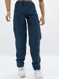C052  Handmade Denim Straight Jeans Male Doll Pants For 12" Fashion Male Doll Figure FR Homme Fashion Royalty Nu Face