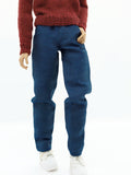 C052  Handmade Denim Straight Jeans Male Doll Pants For 12" Fashion Male Doll Figure FR Homme Fashion Royalty Nu Face