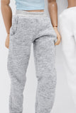 C053  Handmade Black Sweatpants Male Doll Pants For 12" Fashion Male Doll Figure FR Homme Fashion Royalty Nu Face