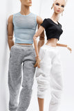 C053  Handmade Black Sweatpants Male Doll Pants For 12" Fashion Male Doll Figure FR Homme Fashion Royalty Nu Face