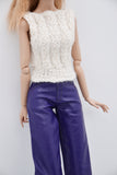 C058 Handmade Faux Leather PU Straight Pants Doll Clothes Doll Pants Bottom For 12" Fashion Dolls Like FR NF Poppy Parker