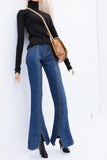 C061 Handmade Flare Jeans With Spilt Denim Doll Clothes Doll Pants Bottom For 12" Fashion Dolls Like FR NF Poppy Parker