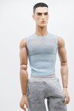 C066A Handmade Male Doll Round Neck Tank Top For 12" Fashion Male Doll Figure Like FR Homme Fashion Royalty Nu Face