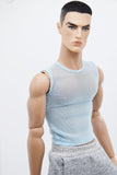 C066A Handmade Male Doll Round Neck Tank Top For 12" Fashion Male Doll Figure Like FR Homme Fashion Royalty Nu Face