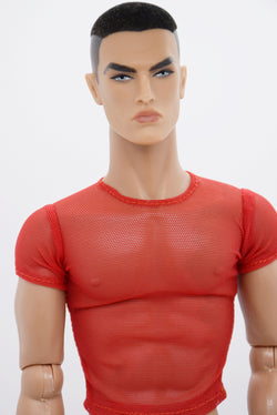 C066B Handmade Male Doll Round Neck Short Sleeve T-shirt For 12" Fashion Male Doll Figure Like FR Homme Fashion Royalty Nu Face