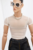C066B Handmade Male Doll Round Neck Short Sleeve T-shirt For 12" Fashion Male Doll Figure Like FR Homme Fashion Royalty Nu Face