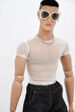 C066B Handmade Male Doll Round Neck Short Sleeve T-shirt For 12" Fashion Male Doll Figure Like FR Homme Fashion Royalty Nu Face