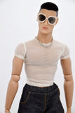 C066B Handmade Male Doll Round Neck Short Sleeve T-shirt For 12" Fashion Male Doll Figure Like FR Homme Fashion Royalty Nu Face