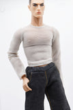 C066C Handmade Long Sleeve Male Doll Round Neck  T-shirt For 12" Fashion Male Doll Figure Like FR Homme Fashion Royalty Nu Face