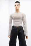 C066C Handmade Long Sleeve Male Doll Round Neck  T-shirt For 12" Fashion Male Doll Figure Like FR Homme Fashion Royalty Nu Face