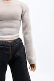 C066C Handmade Long Sleeve Male Doll Round Neck  T-shirt For 12" Fashion Male Doll Figure Like FR Homme Fashion Royalty Nu Face