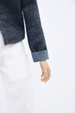 C067  Handmade Denim Overshirt Male Doll Top For 12" Fashion Male Doll Figure FR Homme Fashion Royalty Nu Face