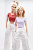 C069 Thin Multi Color Rib Knit Handmade Doll Tank Top/T-shirt For 12" Fashion Dolls Like Poppy Parker Fashion Royalty NF Doll