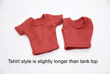 C069 Thin Multi Color Rib Knit Handmade Doll Tank Top/T-shirt For 12" Fashion Dolls Like Poppy Parker Fashion Royalty NF Doll