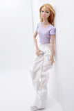 C069 Thin Multi Color Rib Knit Handmade Doll Tank Top/T-shirt For 12" Fashion Dolls Like Poppy Parker Fashion Royalty NF Doll