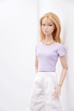 C069 Thin Multi Color Rib Knit Handmade Doll Tank Top/T-shirt For 12" Fashion Dolls Like Poppy Parker Fashion Royalty NF Doll