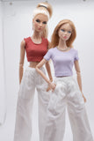 C069 Thin Multi Color Rib Knit Handmade Doll Tank Top/T-shirt For 12" Fashion Dolls Like Poppy Parker Fashion Royalty NF Doll