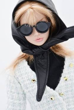 C070 Handmade Faux Leather Double Side Doll decorative Hat Hood For 12" Fashion Dolls Like Fashion Royalty Poppy Parker Nu Face Doll