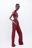 C075 Handmade Stripe Turtle Neck Tank and Pants Set For 12" Dolls Like Fashion Royalty Nu face Poppy Parker