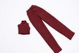 C075 Handmade Stripe Turtle Neck Tank and Pants Set For 12" Dolls Like Fashion Royalty Nu face Poppy Parker