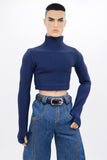 C078  Handmade Mock Neck Top with Thumb Holes for 12" Male Dolls | Fits Dolls Like FR Homme & Nu Face