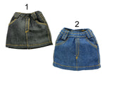 C079 Denim Skirt for 12" Dolls, Handmade Doll Clothes, Fits Dolls Like FR, Nu Face, Poppy Parker Fashion Doll