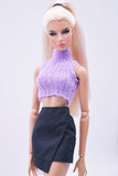 Handmade by Jiu 058 - Purple Tank Top For 12“ Dolls Like Fashion Royalty FR Poppy Parker PP Nu Face NF