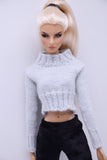 Handmade by Jiu 061 - Crop Top Knitted Sweater For 12“ Dolls Like Fashion Royalty FR Poppy Parker PP Nu Face NF